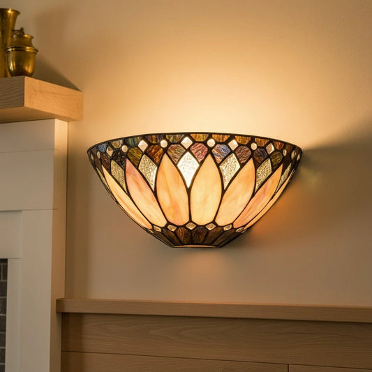 Vintage Tiffany Stained Glass Wall Sconce