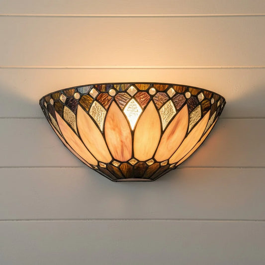 Vintage Tiffany Stained Glass Wall Sconce