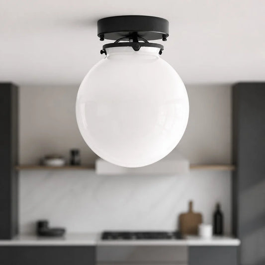 Vivian Minimalist Globe Milk Glass Ceiling Light