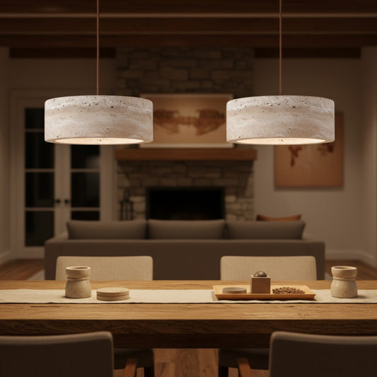 Wabi-Sabi Travertine Natural Stone LED Pendant Light