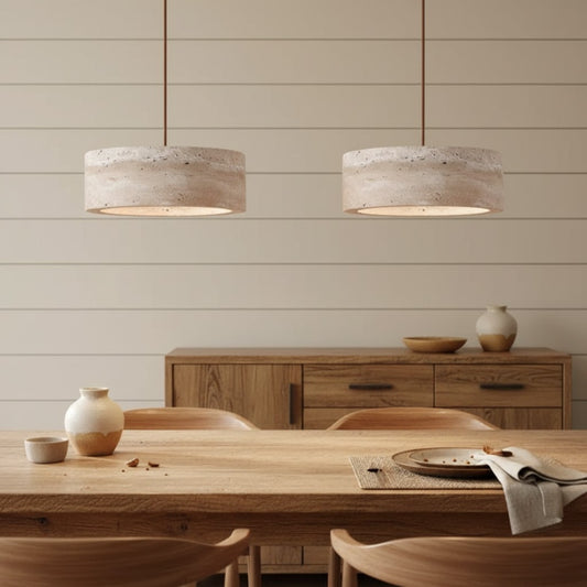 Wabi-Sabi Travertine Natural Stone LED Pendant Light