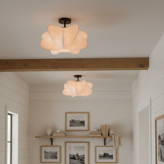 Elena Wabi Sabi White Silkworm Cocoon Ceiling Light