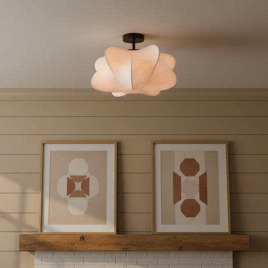 Wabi Sabi White Silkworm Cocoon Ceiling Light
