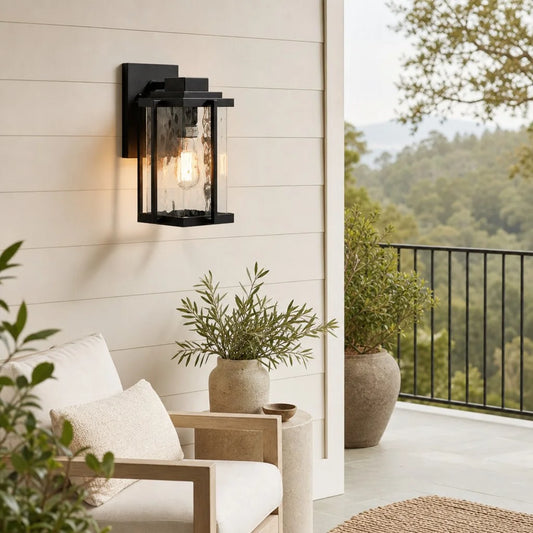 Willa Modern Outdoor Square Glass Wall Lamp