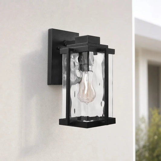Willa Modern Outdoor Square Glass Wall Lamp