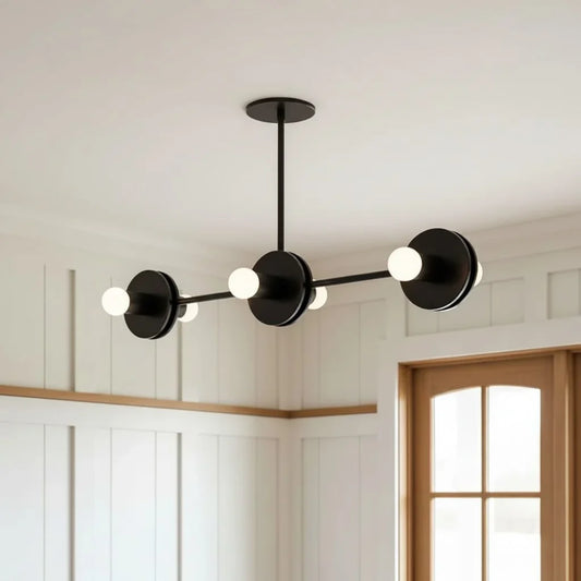 Wynn Minimalist Multi-Light Metal Disk Chandelier