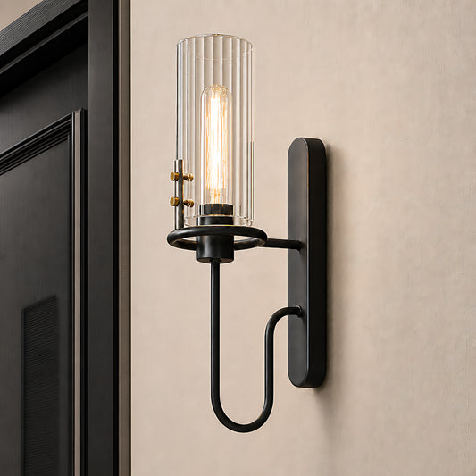 Xavier Retro Industrial Cylinder Glass Wall Lamp