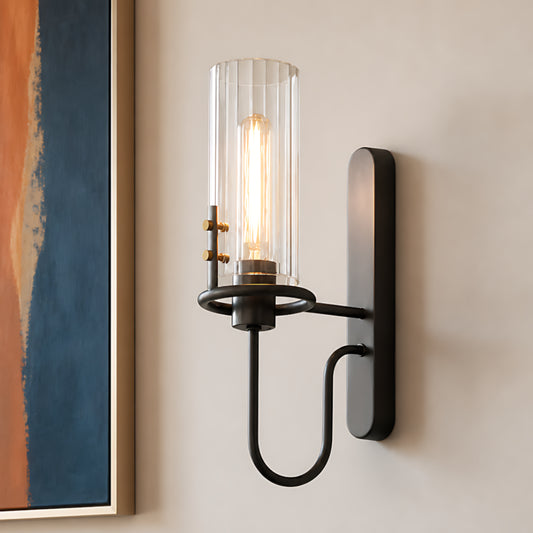 Xavier Retro Industrial Cylinder Glass Wall Lamp