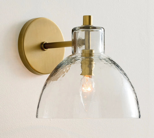 Xeno Antique Brass Recycled Glass Wall Sconce