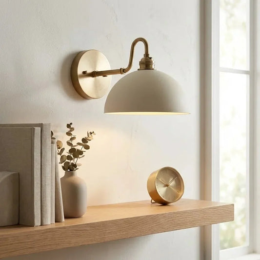 Yago Vintage Brass Glass Bowl Wall Sconce