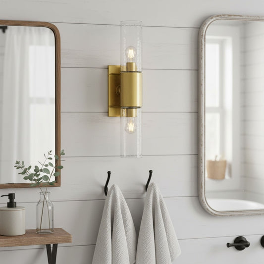 Water Ripple Glass Double Tube Sconce