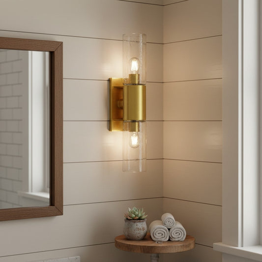 Water Ripple Glass Double Tube Sconce