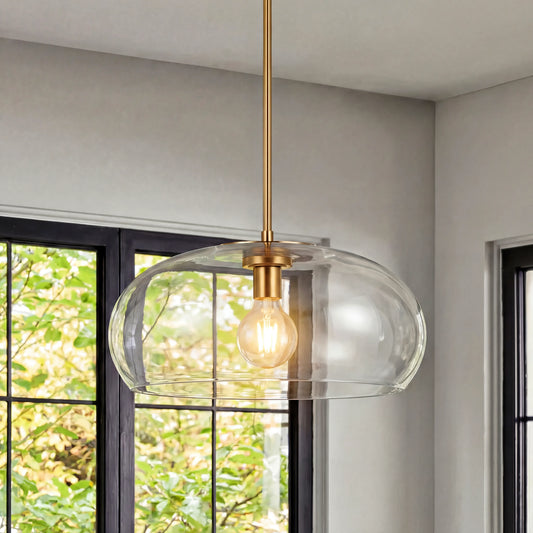 Selena Modern Round Clear Glass Pendant Light