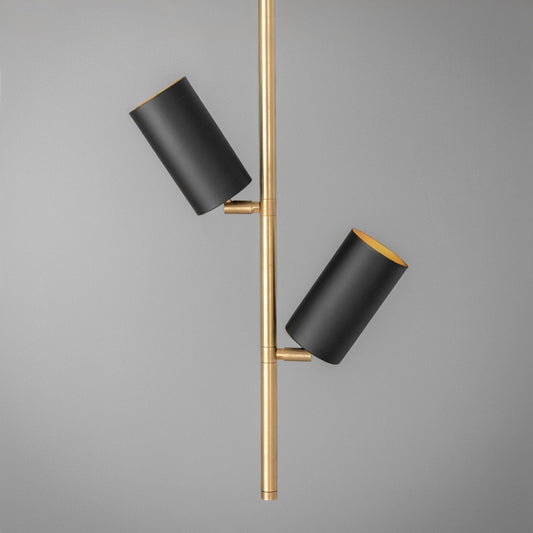 Sylvan Mid-Century Modern Metal Tubular Chandelier
