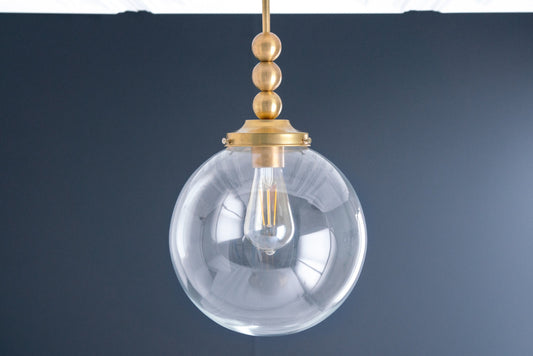 Marn Art Deco Single Light Glass Globe Pendant Light
