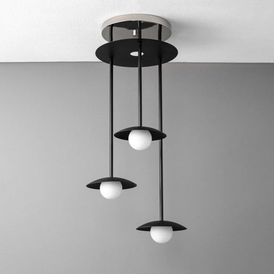 Ibtisam Nordic Stacked Disc Sphere 3-Light Metal Chandelier