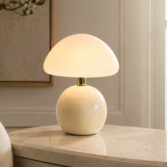Gavin Nordic Ceramic Mushroom LED Table Lamp