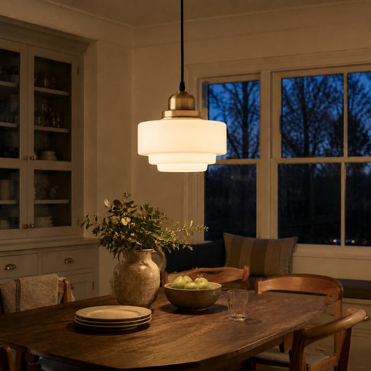 Orion Vintage Milk Glass Pendant Light