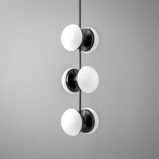 Balfour Modern Vertical Stacked Glass Metal Chandelier