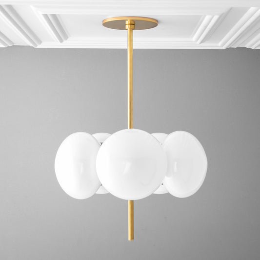 Mirabel Modern Brass Glass Cluster Globe Chandelier
