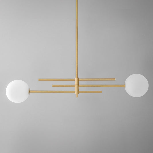 Marietha Minimalist Multi-Bar Globe Opal Glass Chandelier