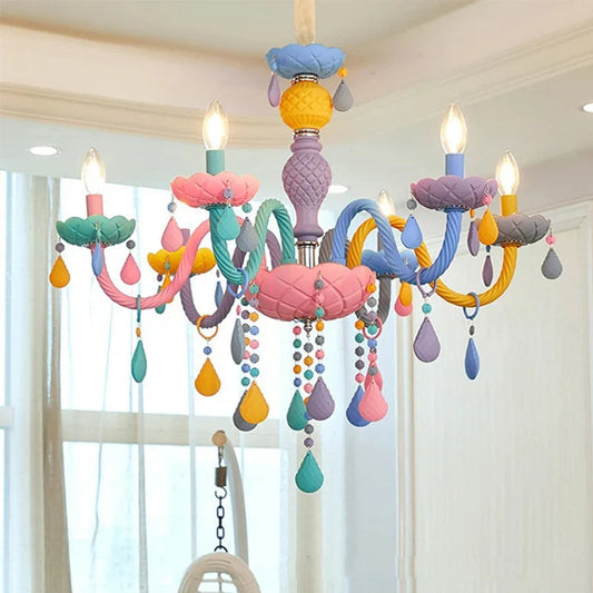 Rainbow Crystal Chandelier for Bedroom & Children's Room