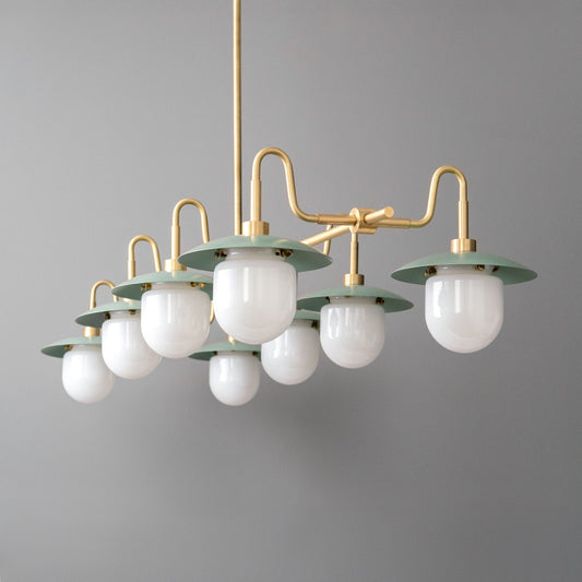 Elias Mid-Century Metal Globe Shade Chandelier