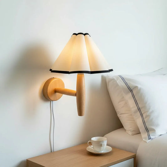 Vintage Fluted Plug In Wall Lamp