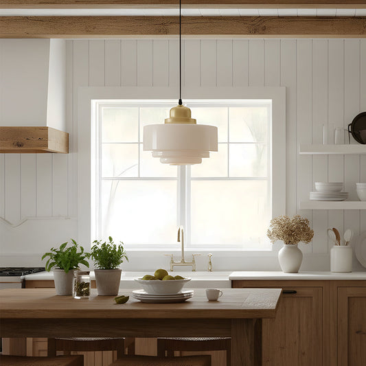 Orion Vintage Milk Glass Pendant Light