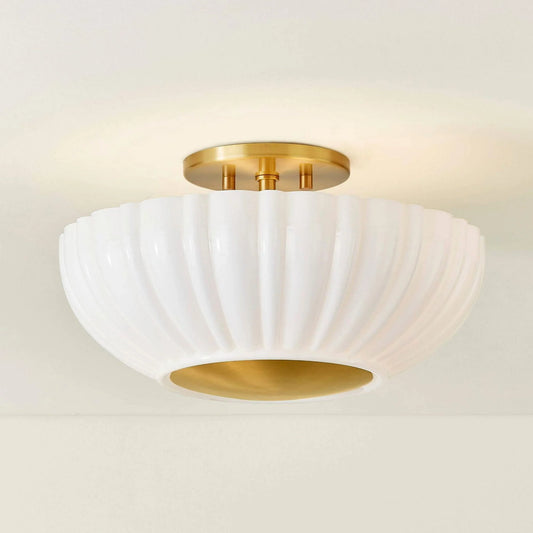 Amaris Modern Milk Glass Flush Ceiling Light