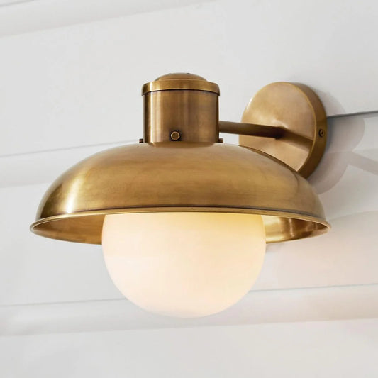 Harlan Industrial Milk Glass Wall Sconce