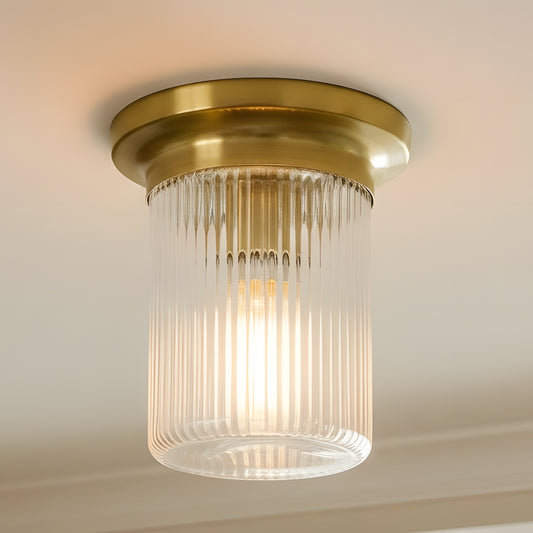Villacci Modern Round Ribbed Glass Ceiling Light
