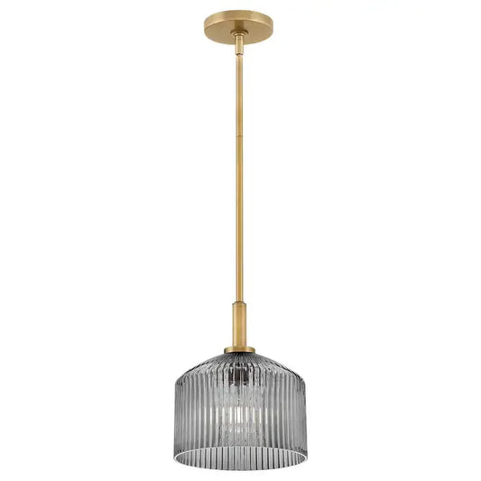 Phineas Farmhouse Ribbed Glass Pendant Light