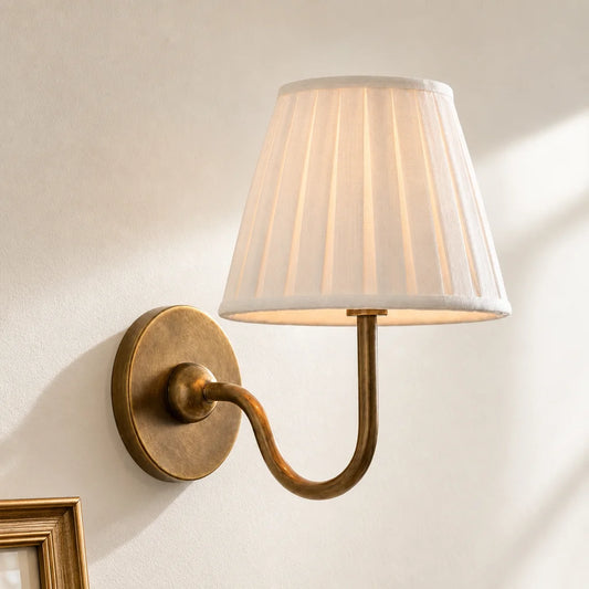 Zoe Classic Retro Pleated Fabric Shade Wall Sconce