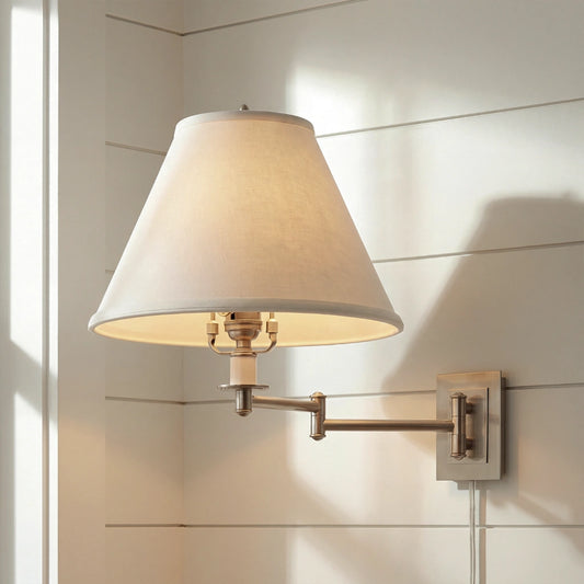 Adalyn Retro Swing Arm Linen Metal Wall Sconce
