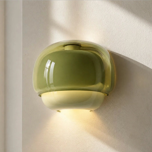 Ellie Modern Tinted Colorful Glass Kinoko Shade Wall Sconce