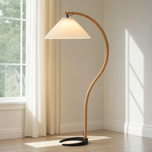 Kaylee Nordic Curved Wood Floor Lamp