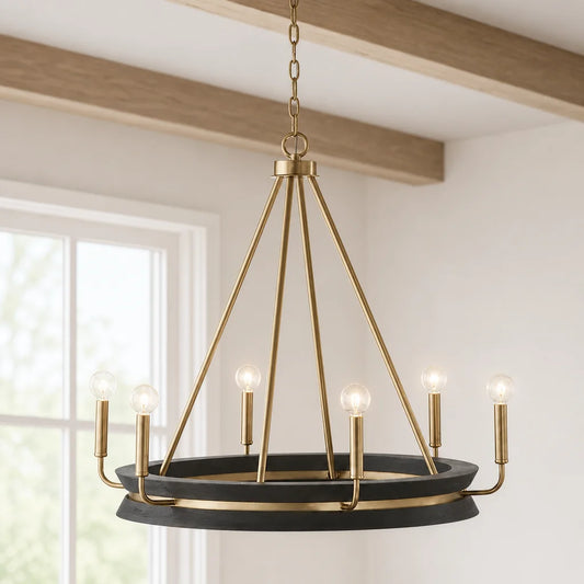Emma Modern 6-Light Wagon Wheel Chandelier