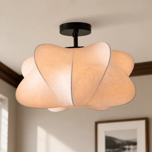 Elena Wabi Sabi White Silkworm Cocoon Ceiling Light