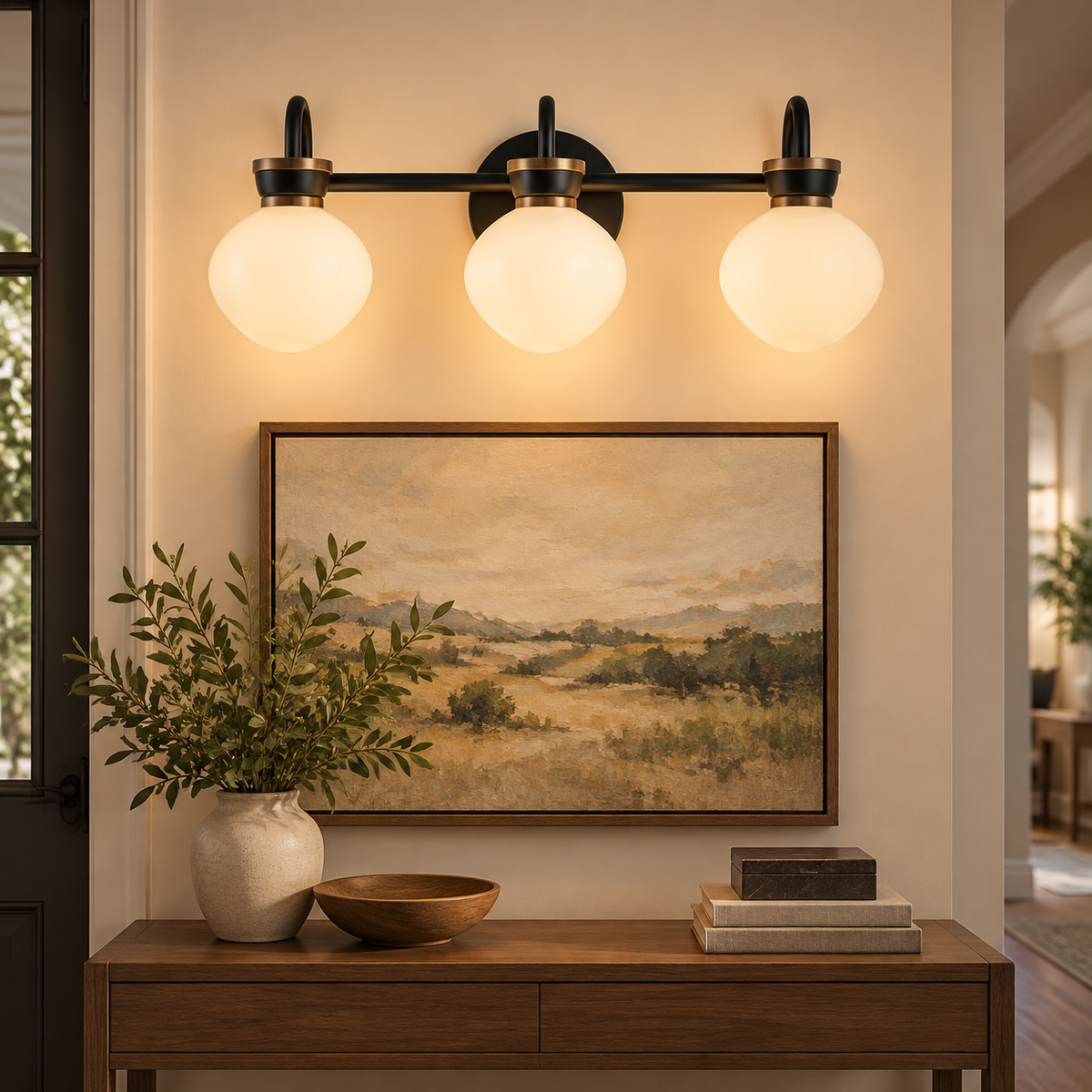 Mara Black/Bronze installed in an entryway