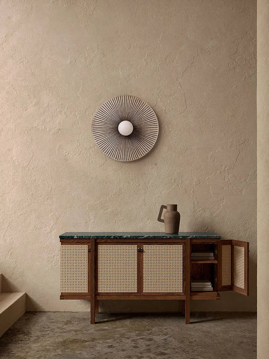 Vintage Fan-Shaped Wall Lamp for Japanese Homestay Bedroom Decor