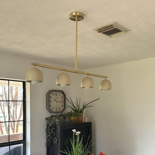 Warrenetta Minimalist Straight Bar Bell Shaped Metal Chandelier