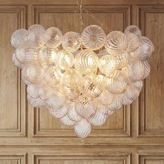 Reid Luxury Ribbed Bubble Glass Chandelier