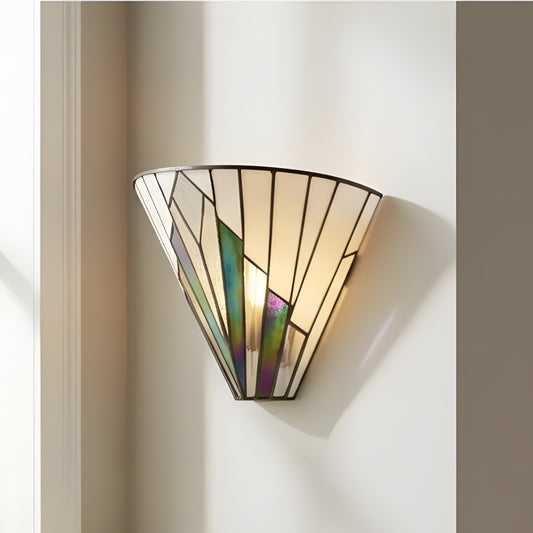 Luna Modern Tiffany Glass Art Deco Wall Sconce