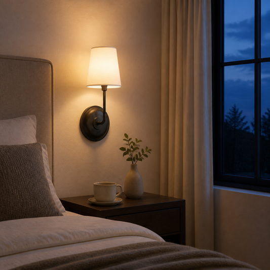 Proioxis Modern Linen Shade Single Wall Sconce
