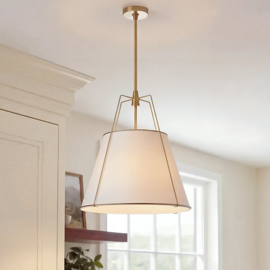 Lethe Contemporary Fabric Drum Large Pendant Light