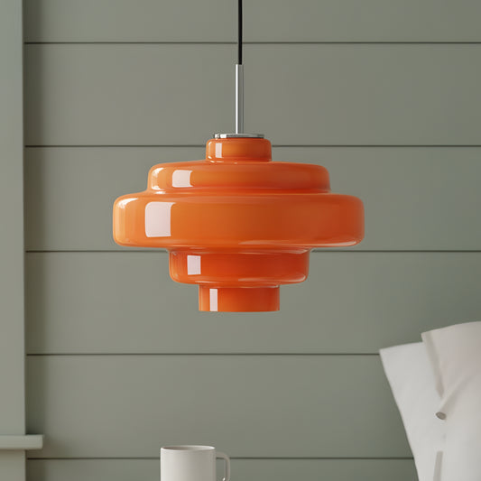 Vintage Muti-layer Orange Glass Pendant Light