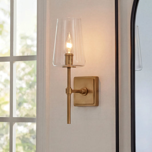 Farmhouse Clear Glass Vanity Wall Sconce