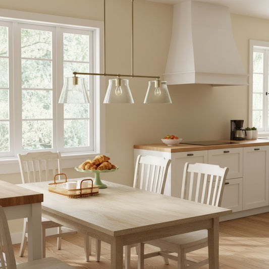 Eska Industrial 3-Light Seeded Glass Adjustable Pendant Light