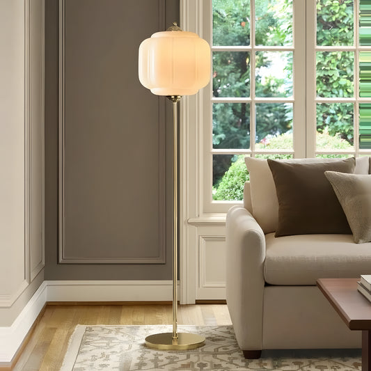 Lumi Vintage Opal Textured Glass Eloise Floor Light